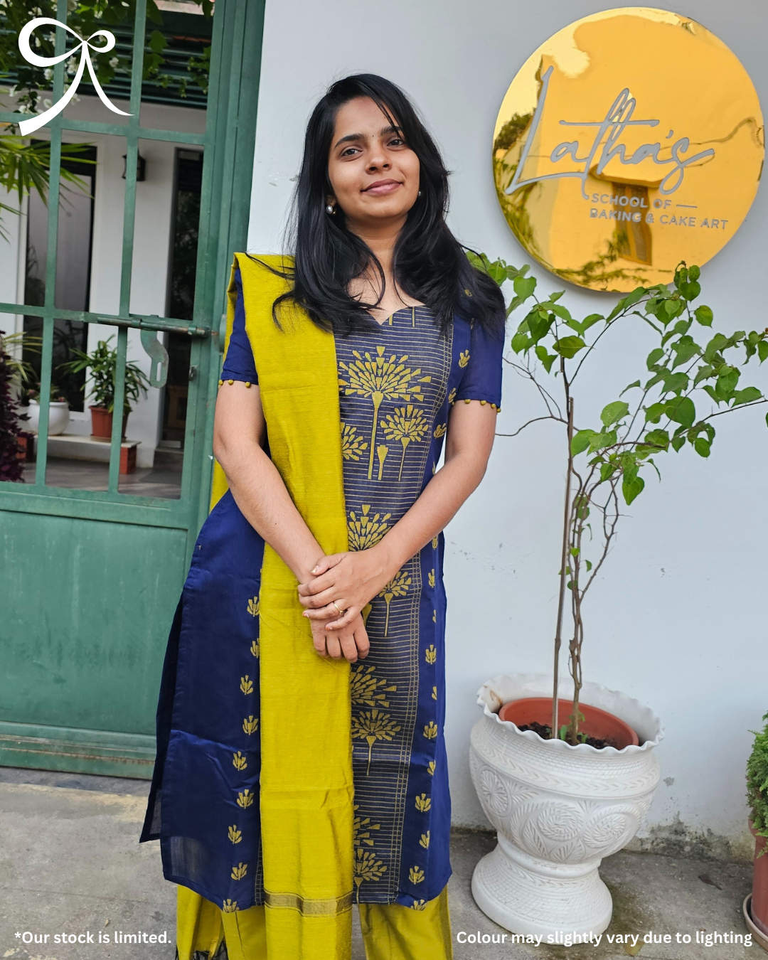 Blue Raw Silk Jacquard Weave 3-Piece Suit Set