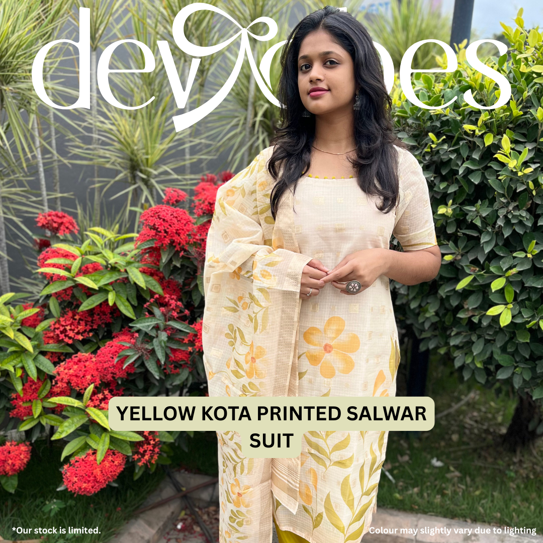 Yellow Kota Printed Salwar Suit