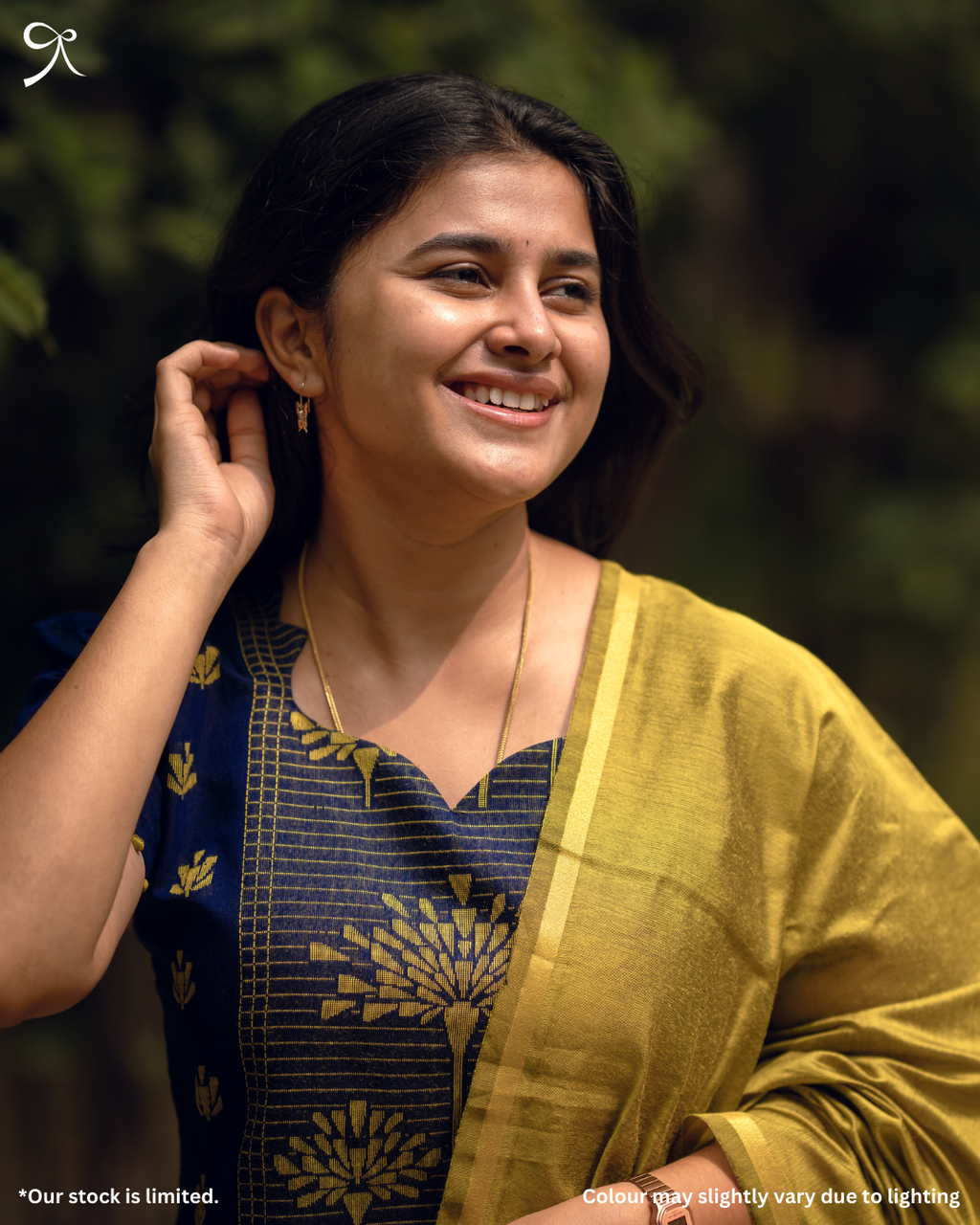 Blue Raw Silk Jacquard Weave 3-Piece Suit Set