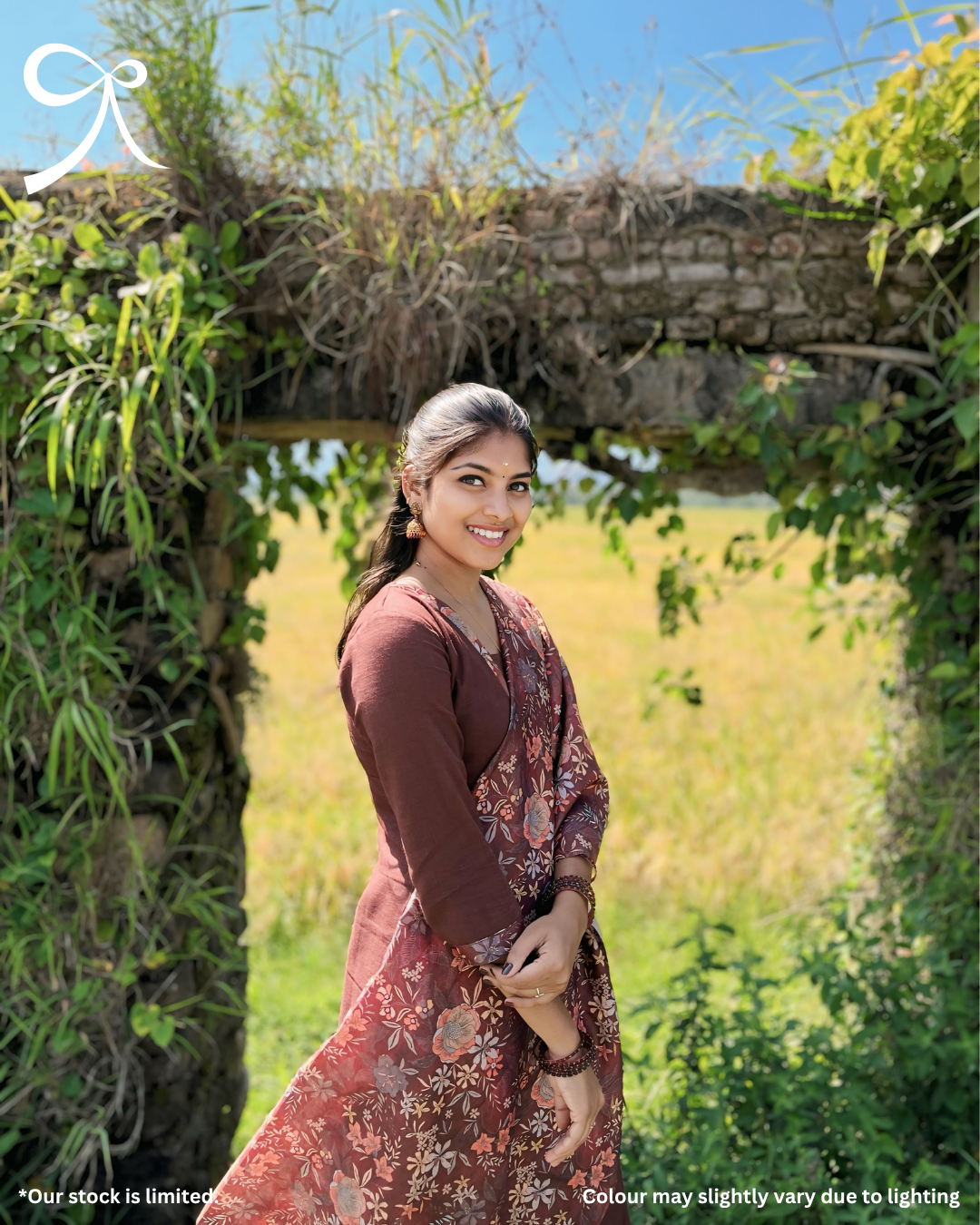 Handloom Cotton Suit Set with Tissue Printed Dupatta