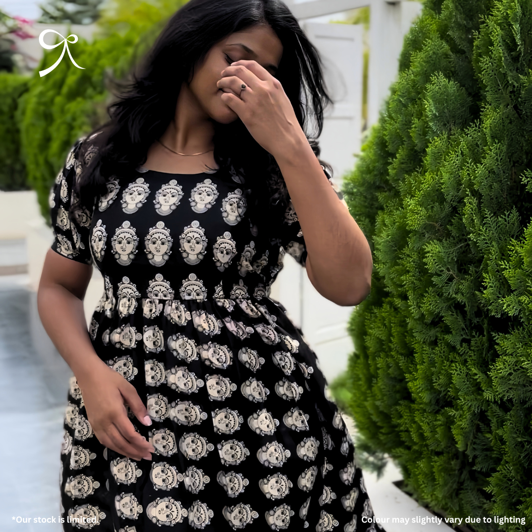Kalamkari Handblock Viscose Cotton Maxi