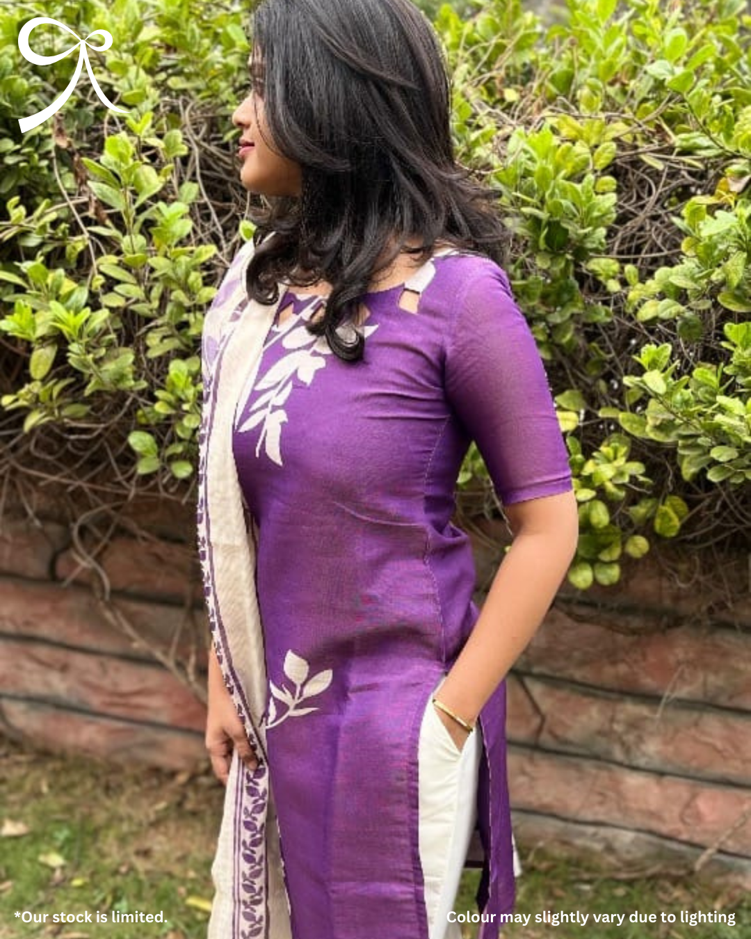 Violet Linen Muslin Printed 3-Piece Salwar Suit
