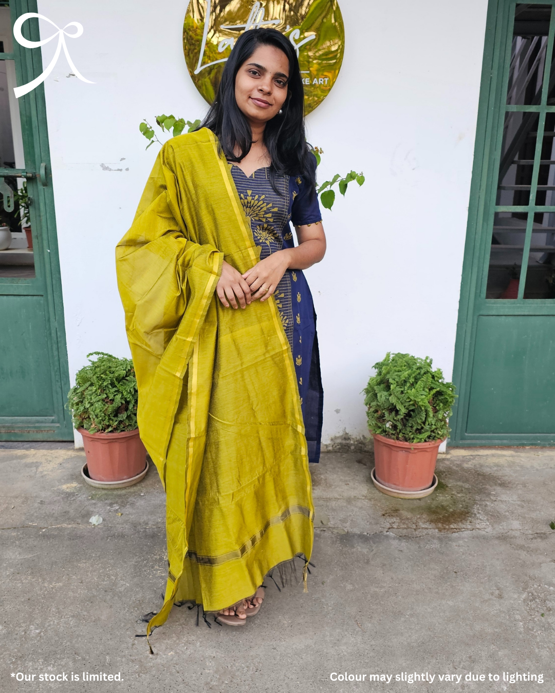 Blue Raw Silk Jacquard Weave 3-Piece Suit Set