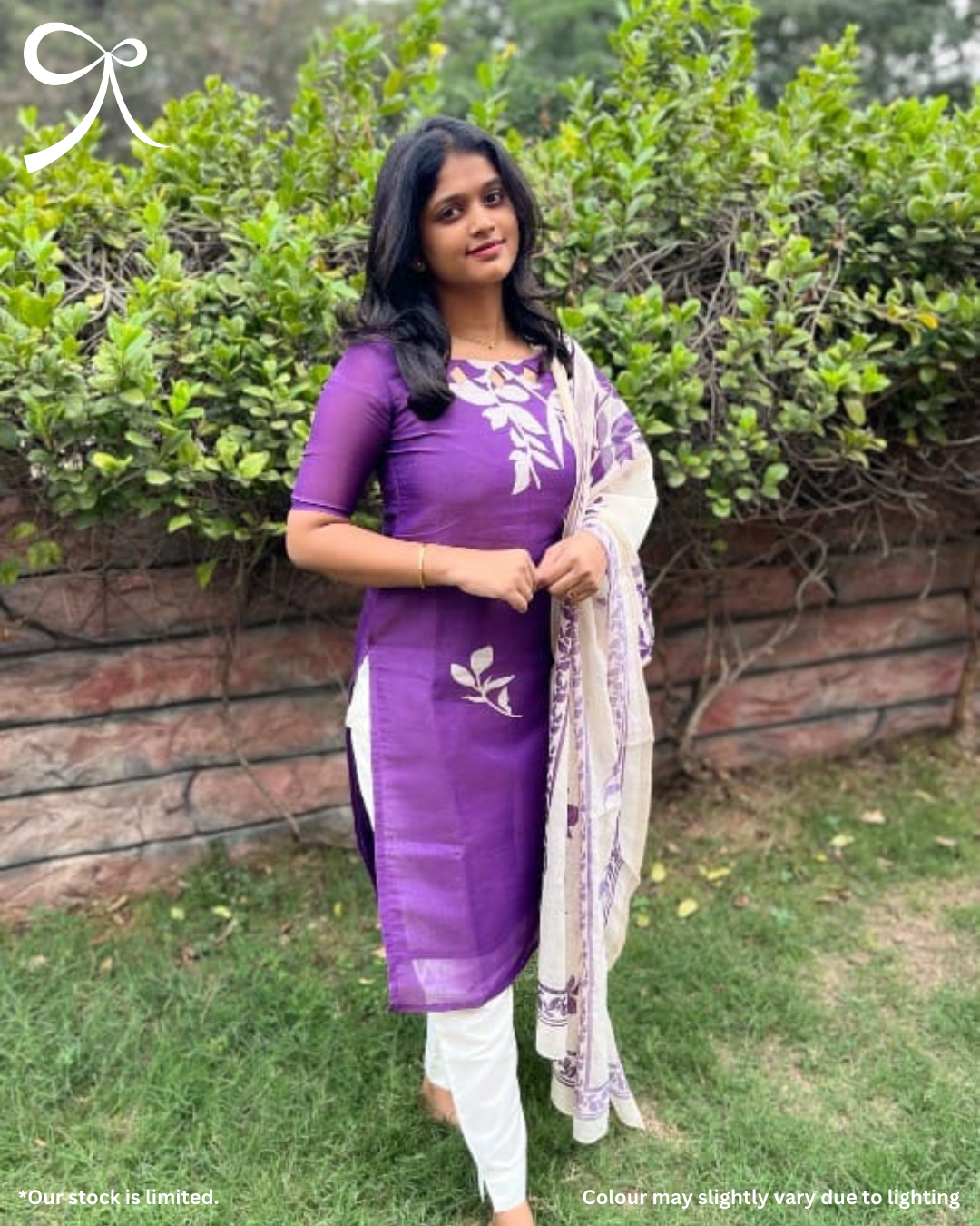 Violet Linen Muslin Printed 3-Piece Salwar Suit