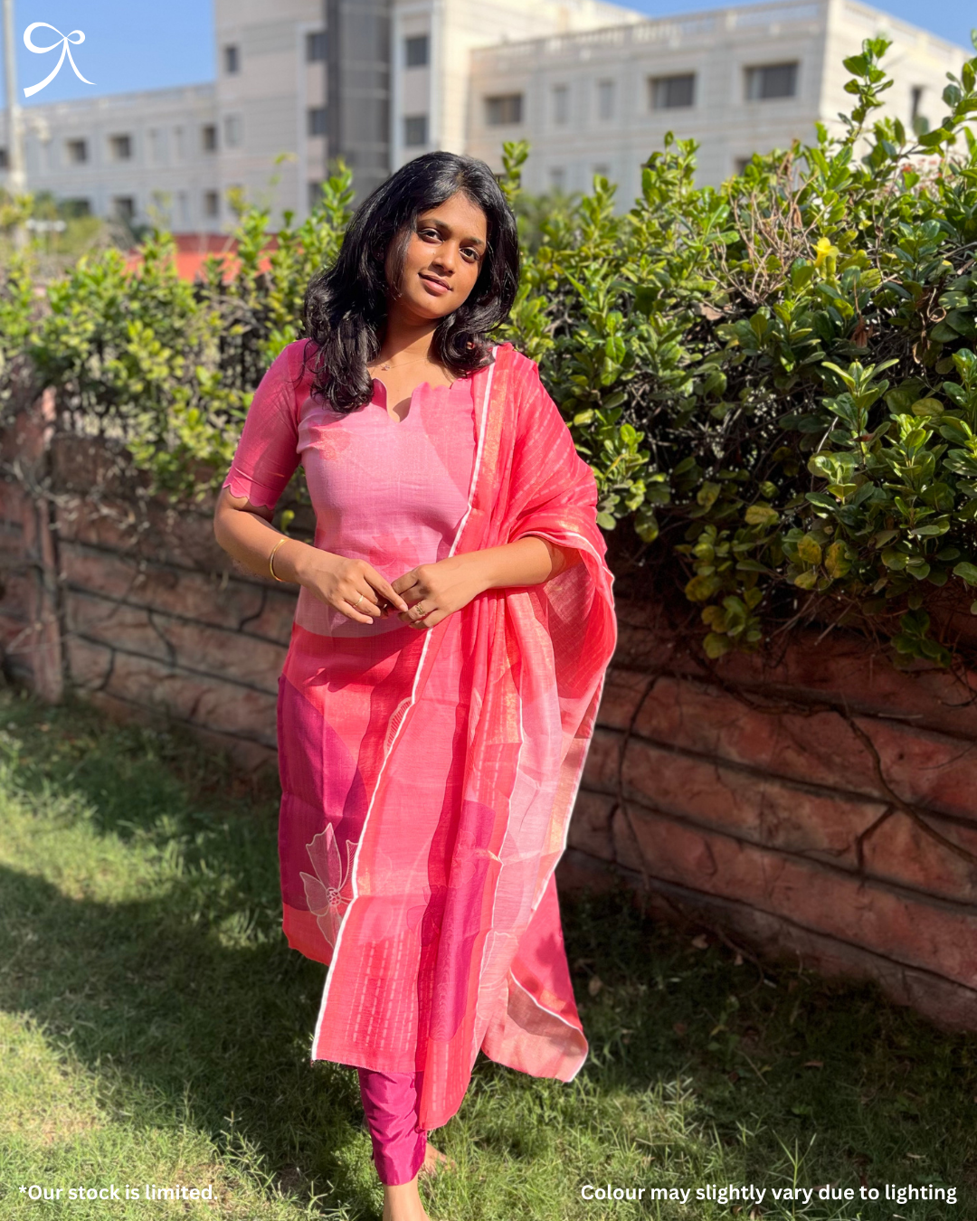 Linen Muslin Printed 3-Piece Salwar Suit – Pink