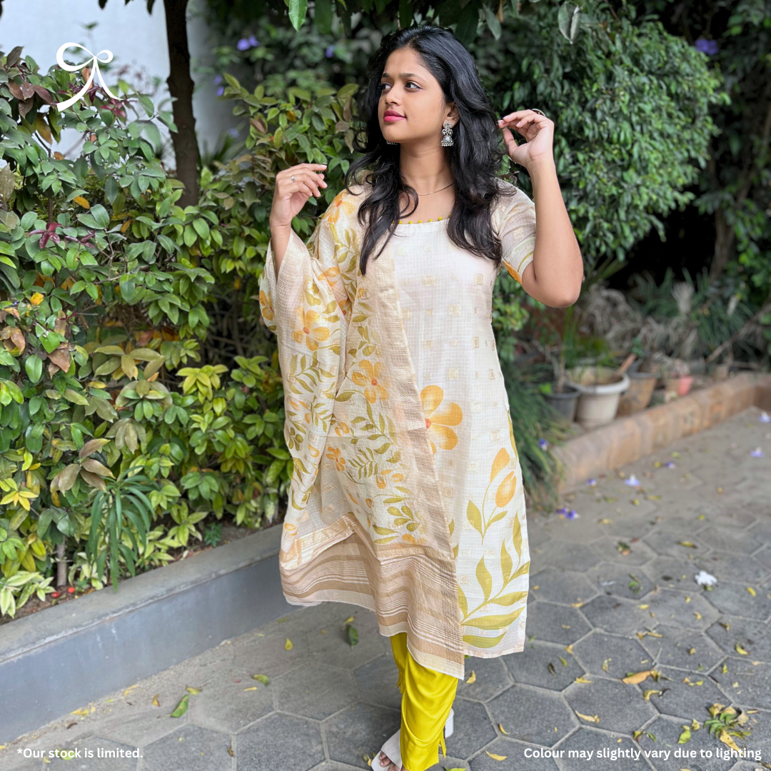 Yellow Kota Printed Salwar Suit