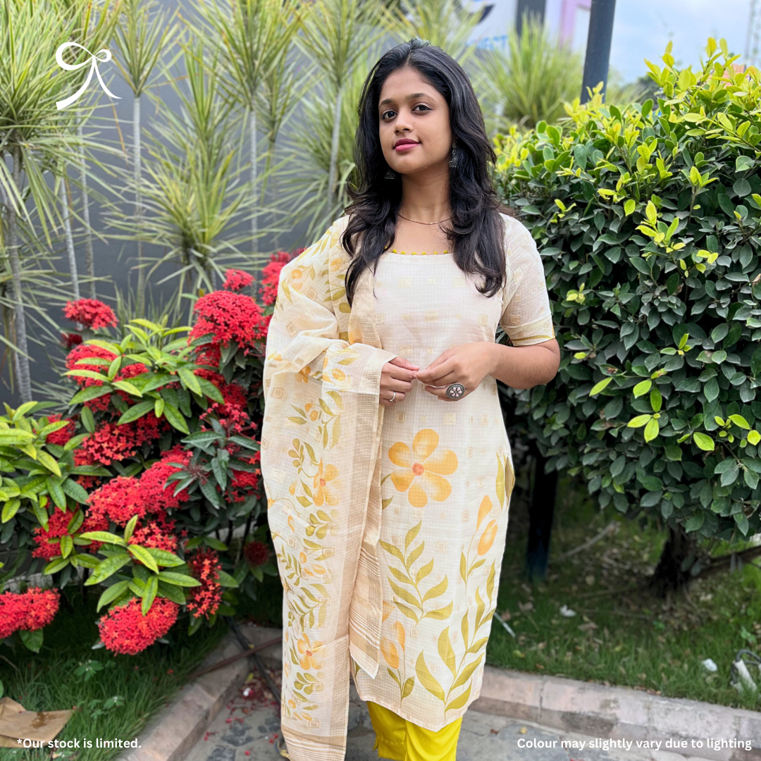 Yellow Kota Printed Salwar Suit