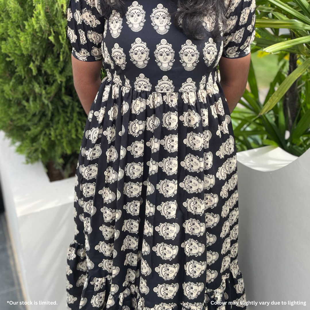 Kalamkari Handblock Viscose Cotton Maxi